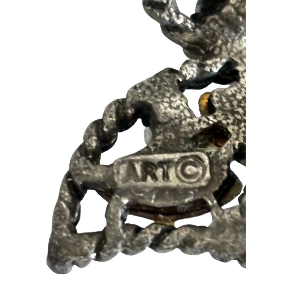 Mode Art Clip On Earrings Blue Silver Tone Aurora Borealis Rhinestone Vintage - Picture 3 of 7